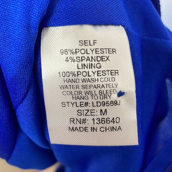 Lulu's Blue Fit and Flare Sleeveless Dress with Open Back - Size Medium - Picture 16 of 17